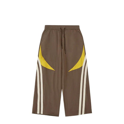 Elastic Waist Wide-leg Pant  Brown S  - VONVEX