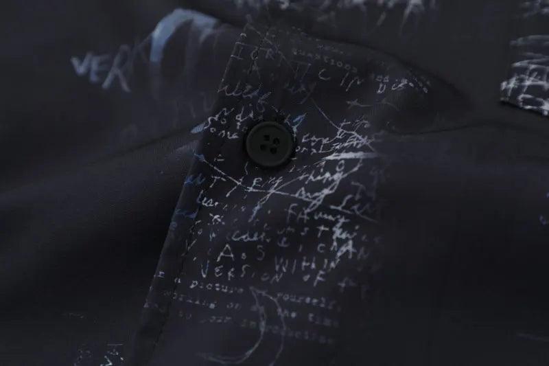 Gothic Graffiti Eye Print Shirt     - VONVEX