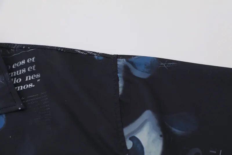 Gothic Graffiti Eye Print Shirt     - VONVEX