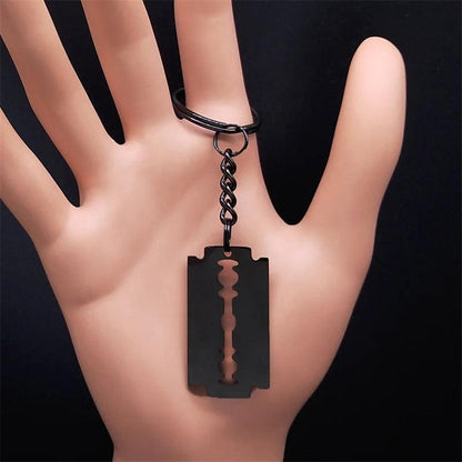 Gothic Razor blade pendant - black  A Keychain   - VONVEX