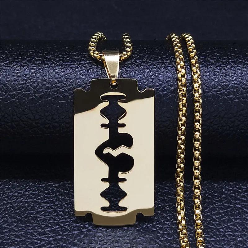 Gothic Razor blade pendant - black  Color-3   - VONVEX