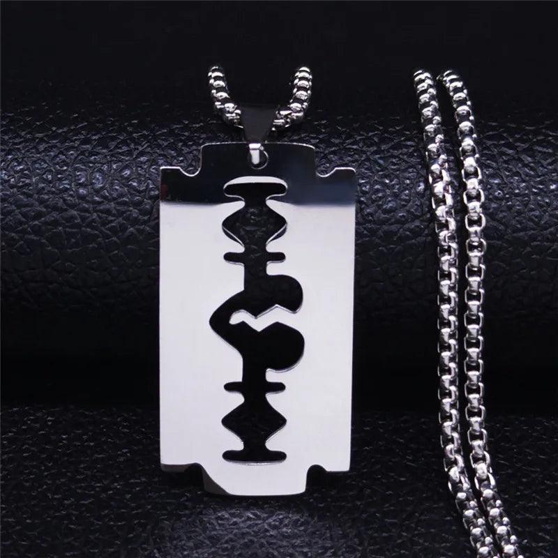 Gothic Razor blade pendant - black  Color-1   - VONVEX