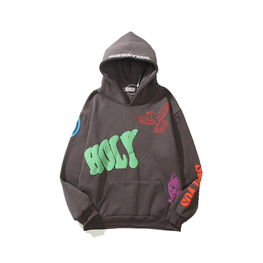 Harajuku "HOLY" print Hoodie     - VONVEX