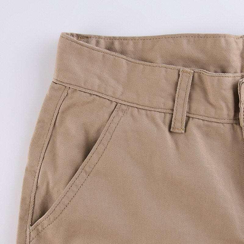 Jeans Cargo Low Waist Denim Pants     - VONVEX