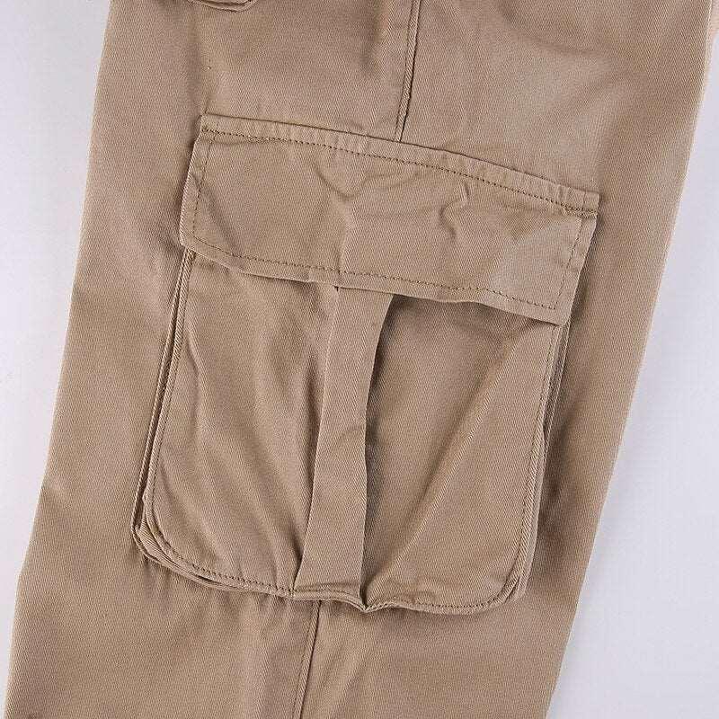 Jeans Cargo Low Waist Denim Pants     - VONVEX