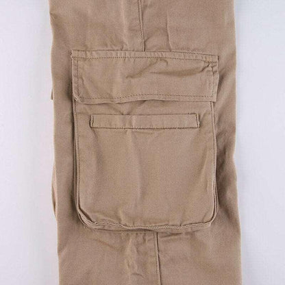 Jeans Cargo Low Waist Denim Pants     - VONVEX