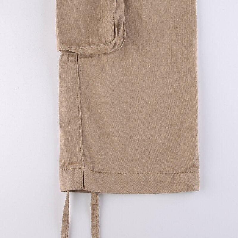 Jeans Cargo Low Waist Denim Pants     - VONVEX