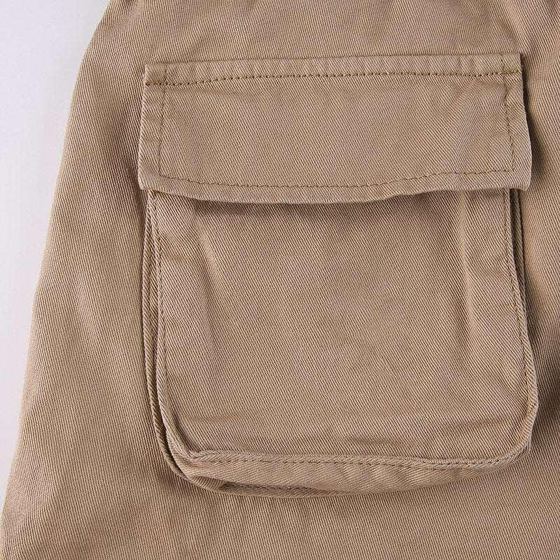 Jeans Cargo Low Waist Denim Pants     - VONVEX