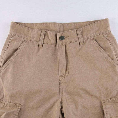 Jeans Cargo Low Waist Denim Pants     - VONVEX