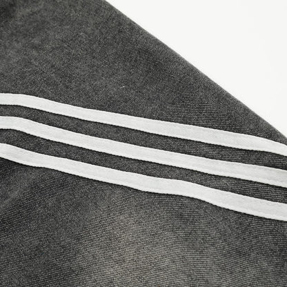 Three Bar Stitching Denim Jacket     - VONVEX