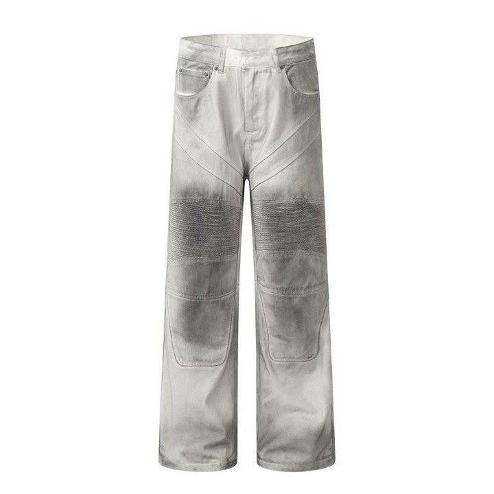 Wind Spray Punk Pants  Dirty And White S  - VONVEX