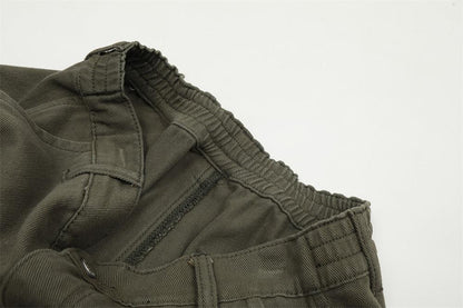 Buttons Cotton Basic Pants     - VONVEX