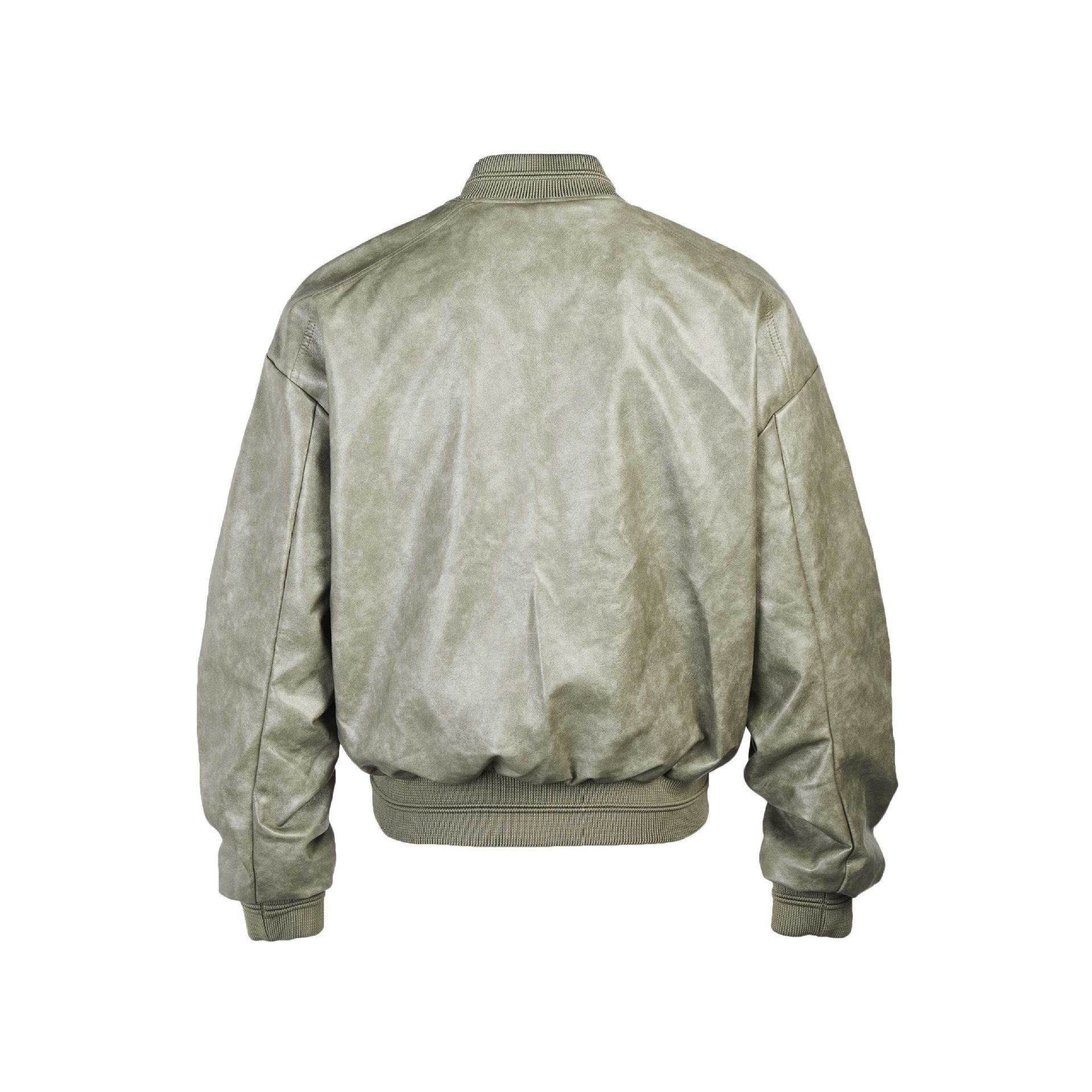 Large Pockted Winter Leather Jacket     - VONVEX