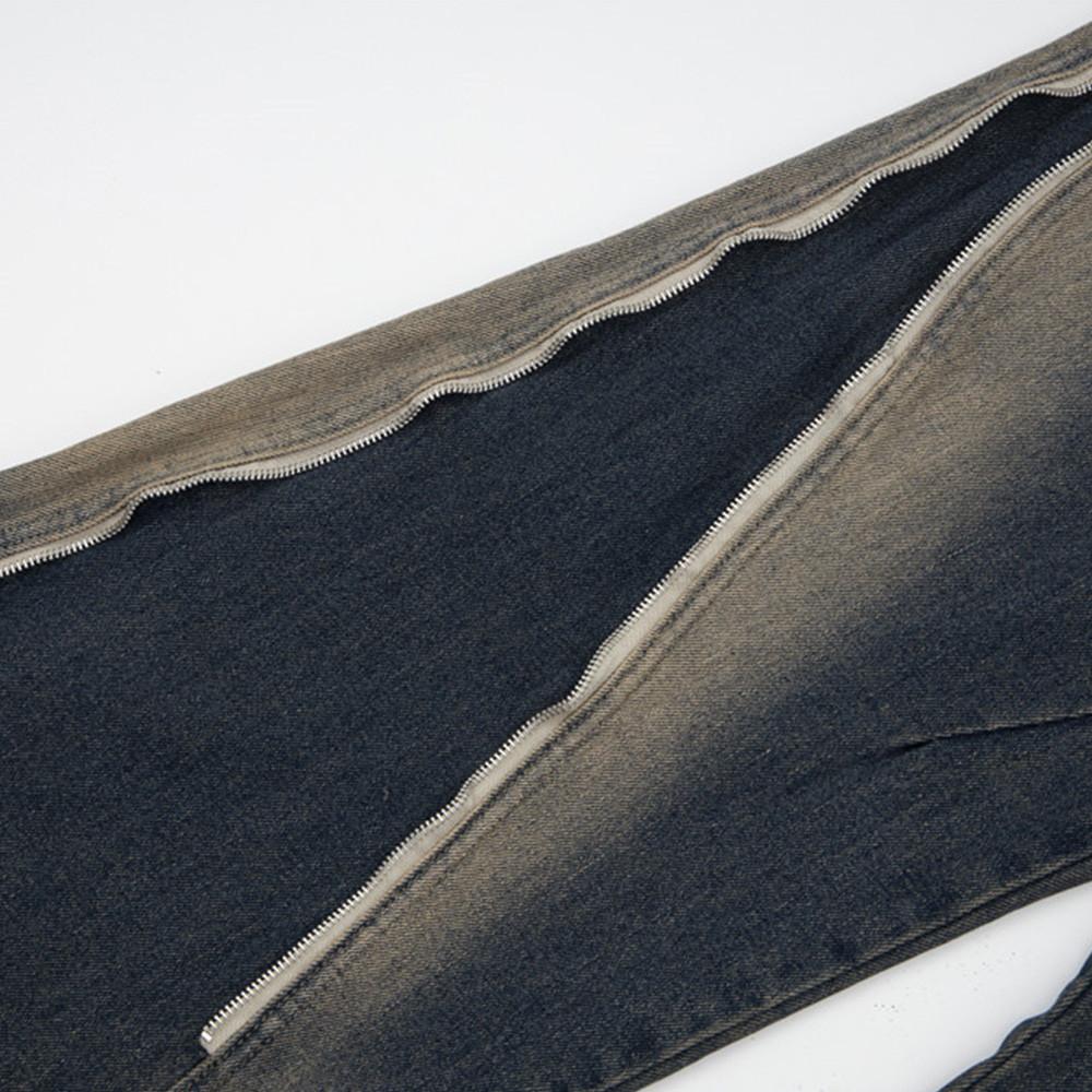 Micro Flared Wide Leg Jeans     - VONVEX