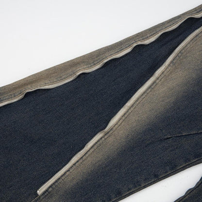 Micro Flared Wide Leg Jeans     - VONVEX