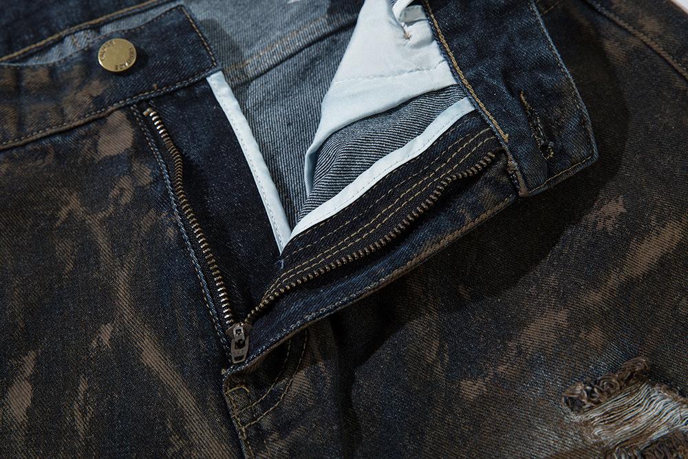 Wasted Soil Ripped Jeans     - VONVEX