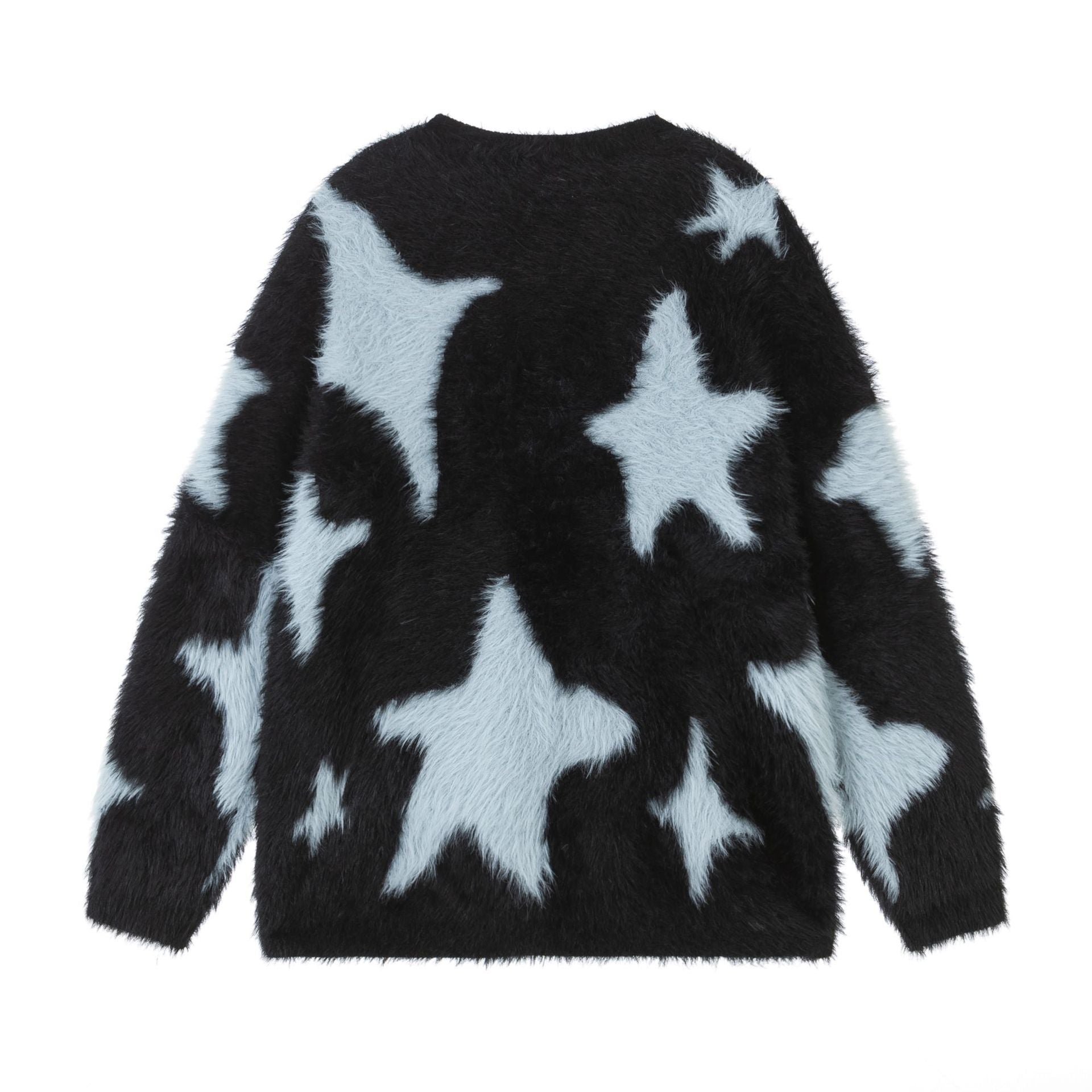 Fur Stars Knitted Sweater     - VONVEX