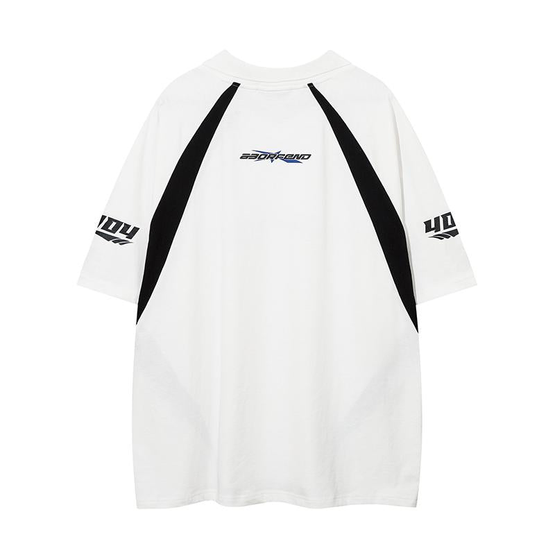 Racing Oversized Loose Tee     - VONVEX