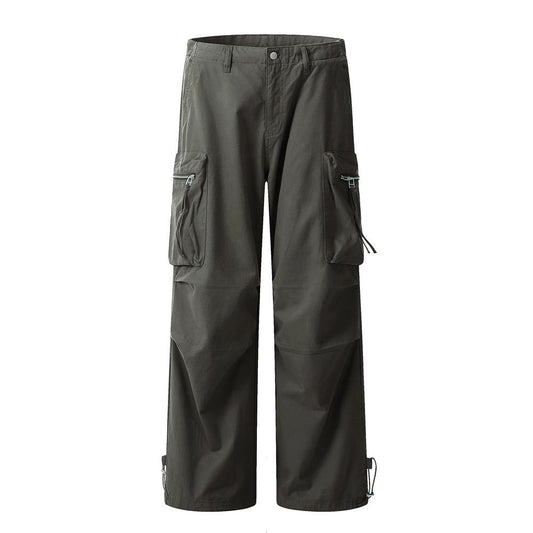 Cargo Zipper Pants  Grey S  - VONVEX