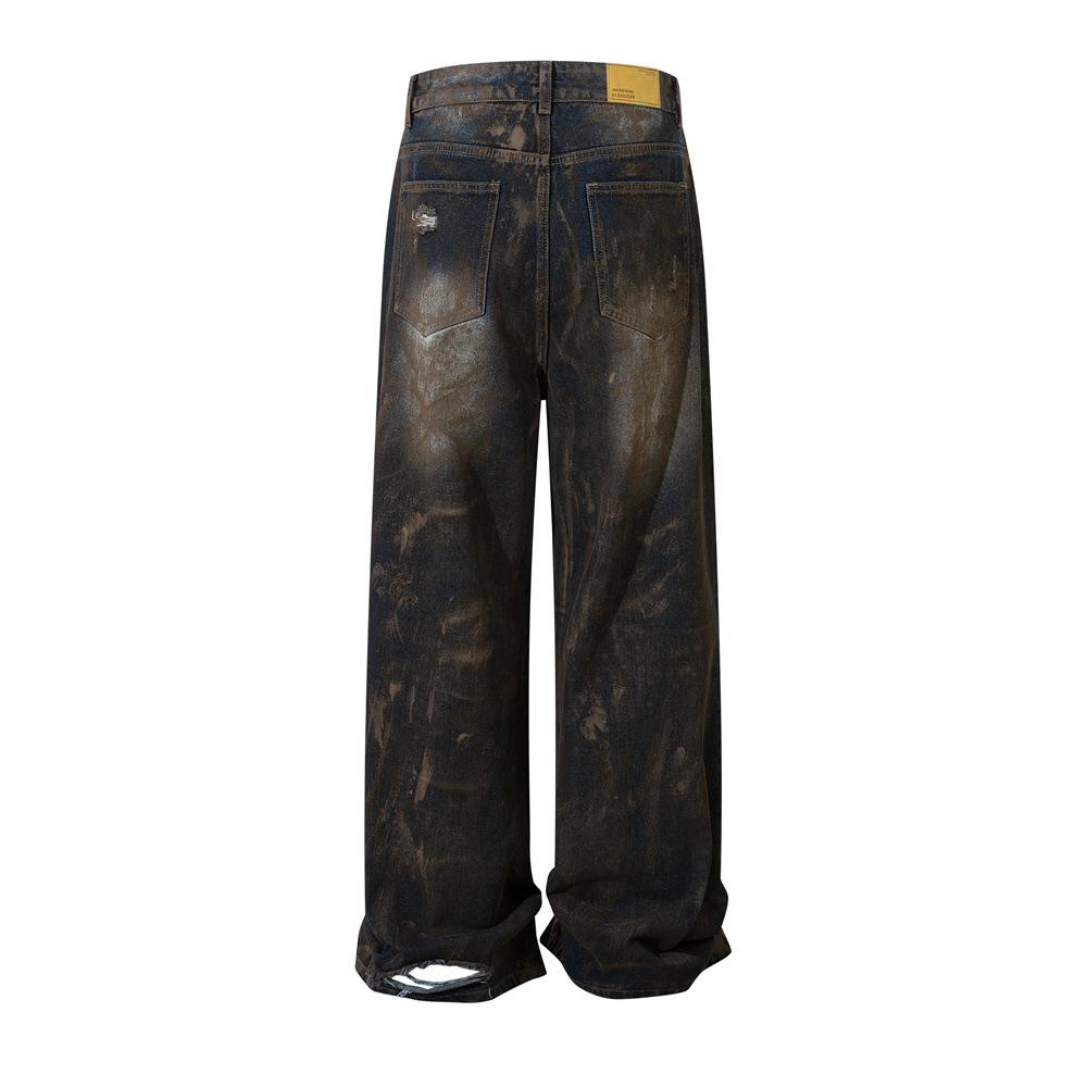 Wasted Soil Ripped Jeans     - VONVEX