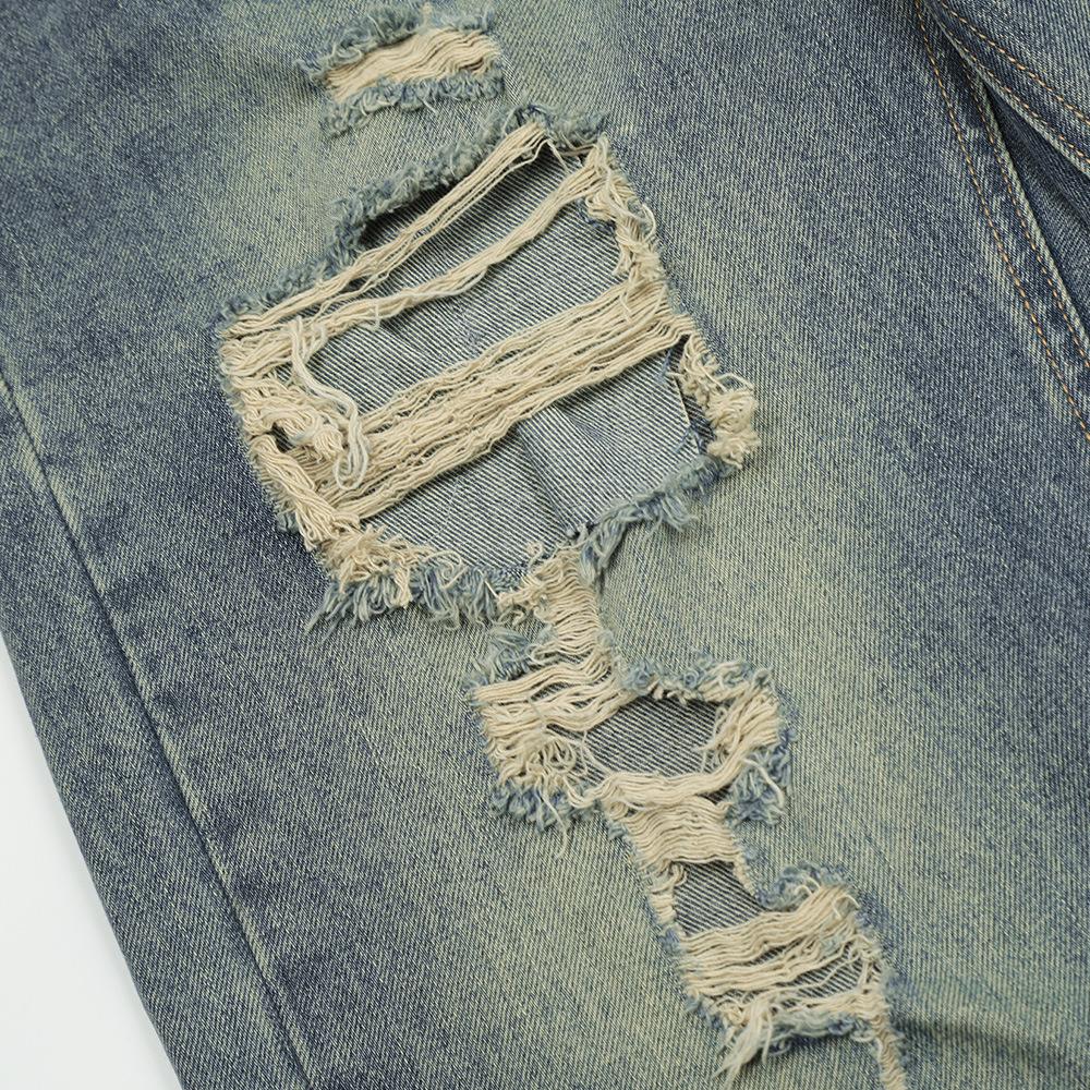 Wasteland Ripped Distressed Jeans     - VONVEX