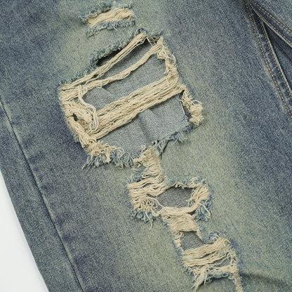 Wasteland Ripped Distressed Jeans     - VONVEX