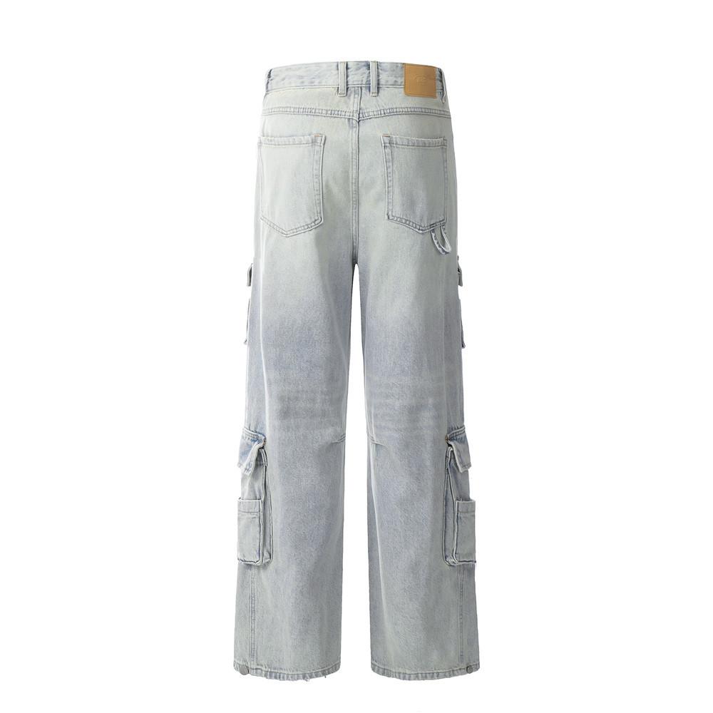 Punk Denim Cargo Pants     - VONVEX