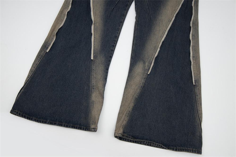 Micro Flared Wide Leg Jeans     - VONVEX