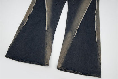 Micro Flared Wide Leg Jeans     - VONVEX