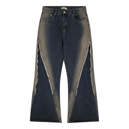 Micro Flared Wide Leg Jeans  Blue S  - VONVEX