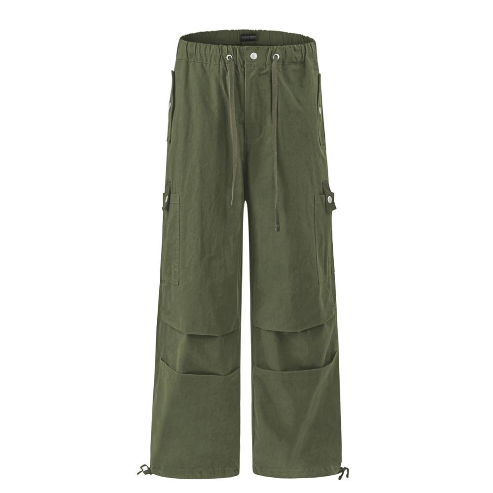Adventure-Ready Pleated Utility Pants  Army Green S  - VONVEX