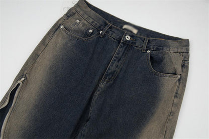 Micro Flared Wide Leg Jeans     - VONVEX