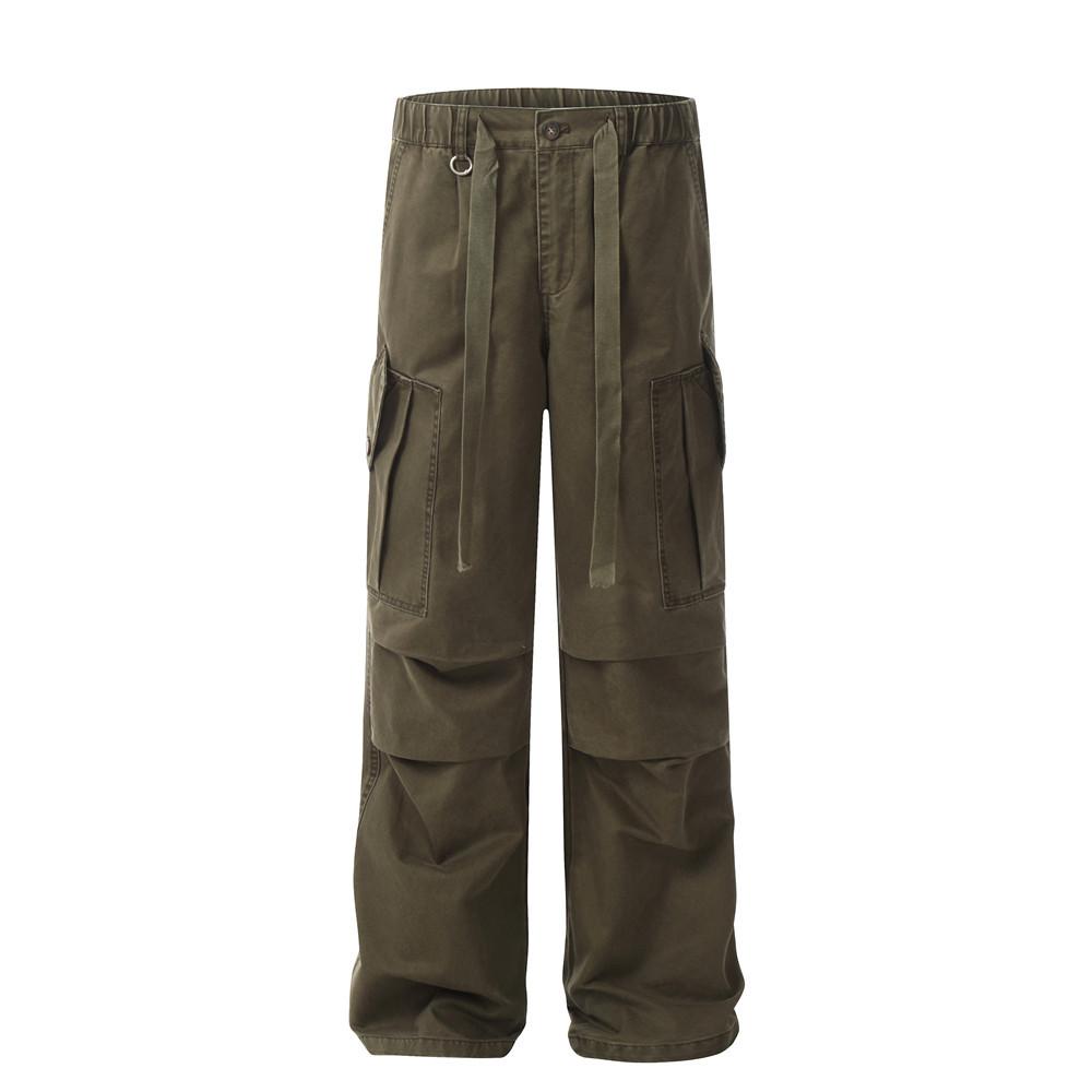 Rugged Parachute Cargo Pants  Army Green S  - VONVEX