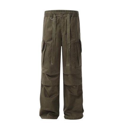 Rugged Parachute Cargo Pants  Army Green S  - VONVEX