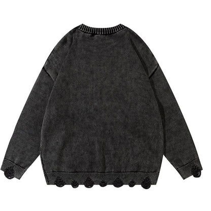 Y2K Ribbon Knitted Pullover     - VONVEX
