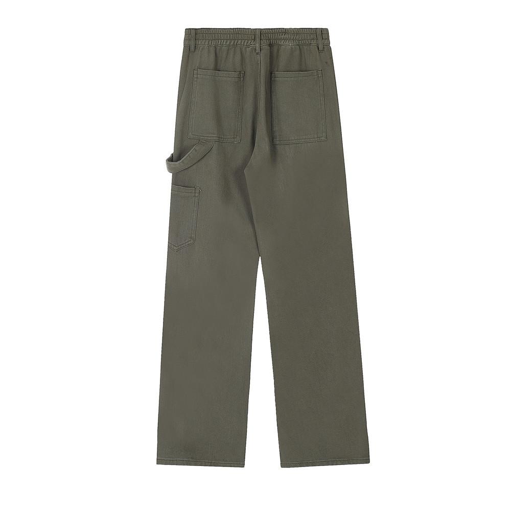 Buttons Cotton Basic Pants     - VONVEX