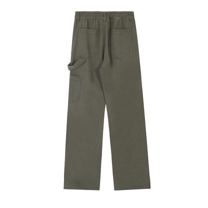 Buttons Cotton Basic Pants     - VONVEX