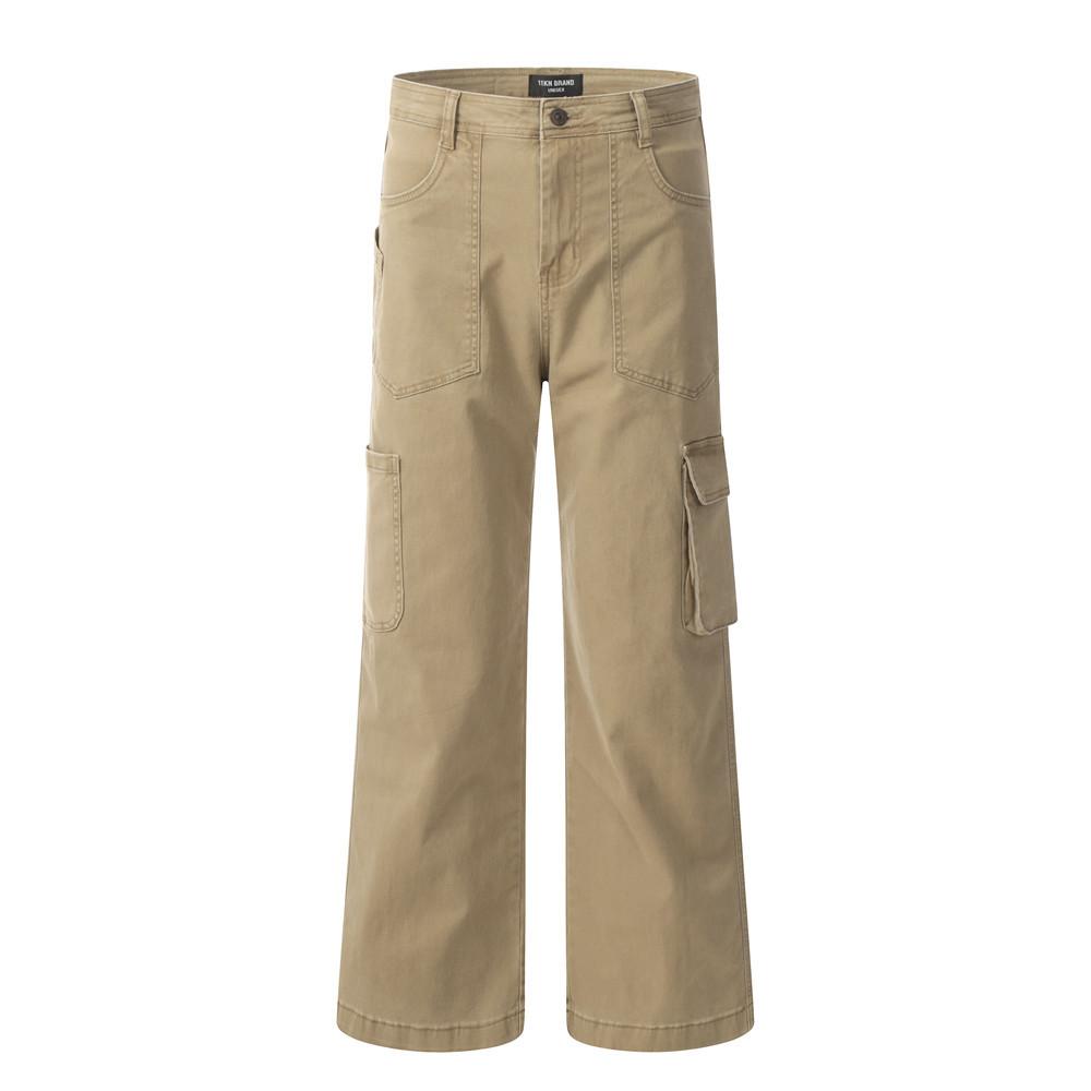 Utility Straight-Leg Cargo Pants  Khaki S  - VONVEX