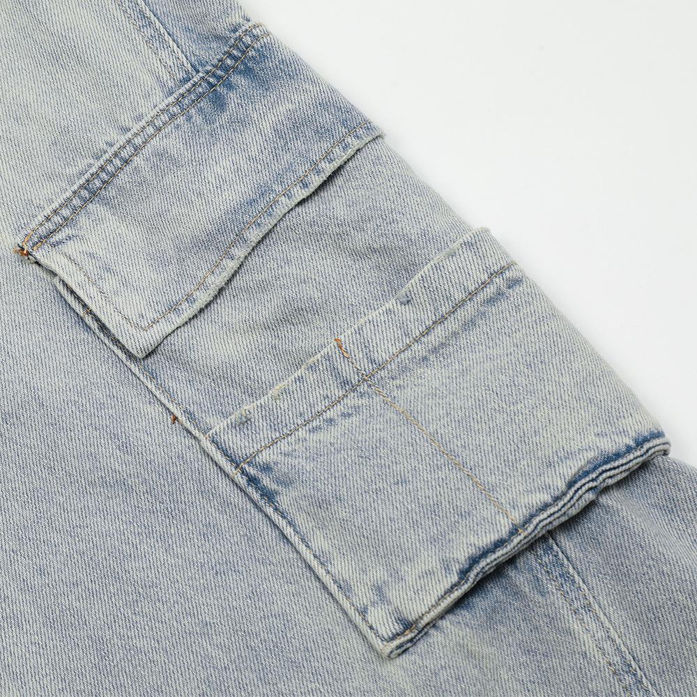 Punk Denim Cargo Pants     - VONVEX