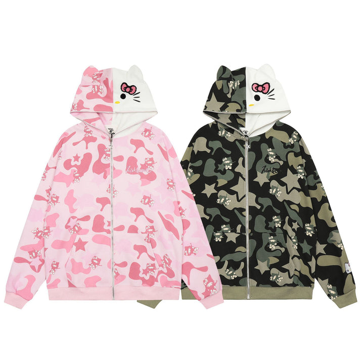 Hello Kitty Camouflage Hoodie     - VONVEX