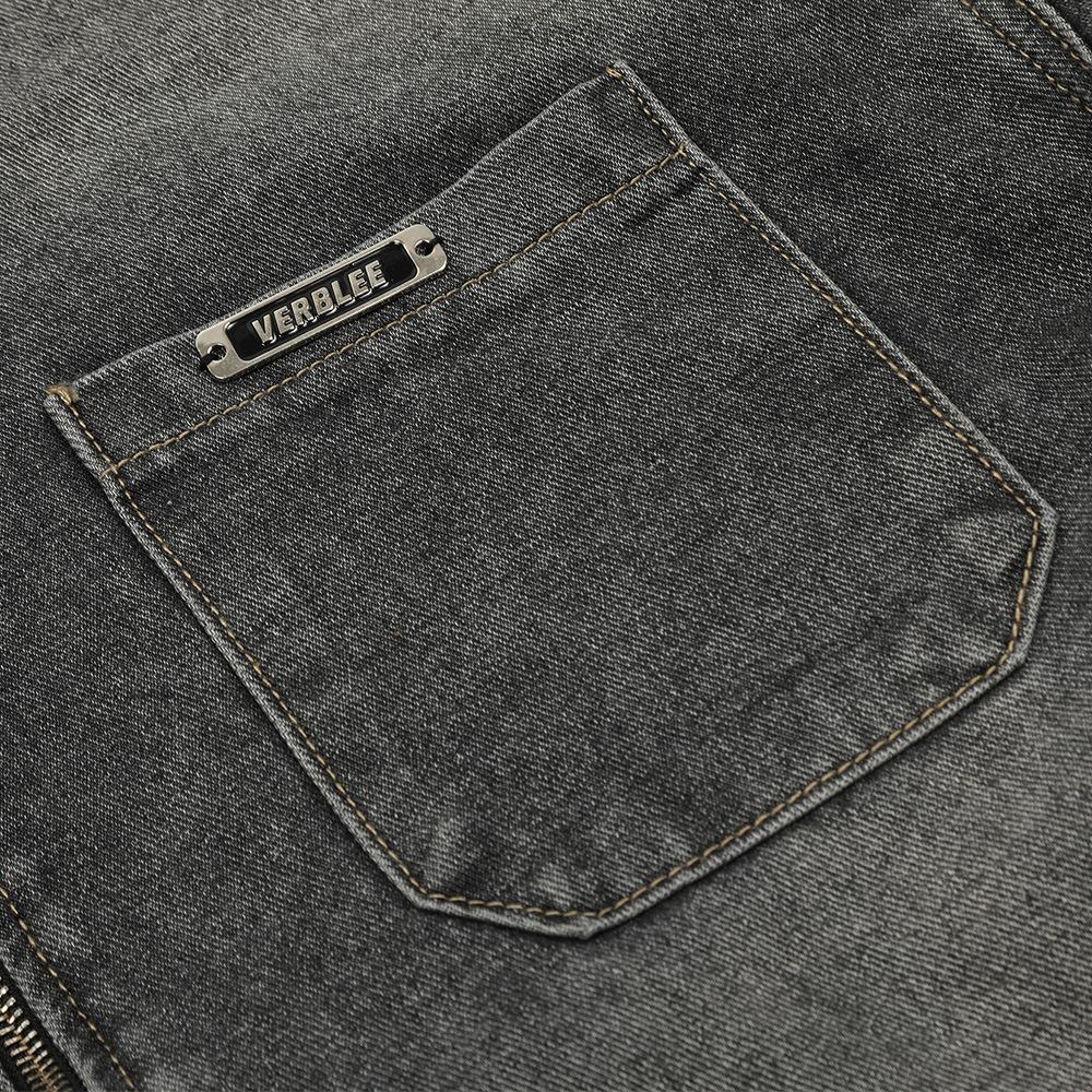 Three Bar Stitching Denim Jacket     - VONVEX