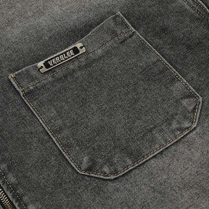 Three Bar Stitching Denim Jacket     - VONVEX