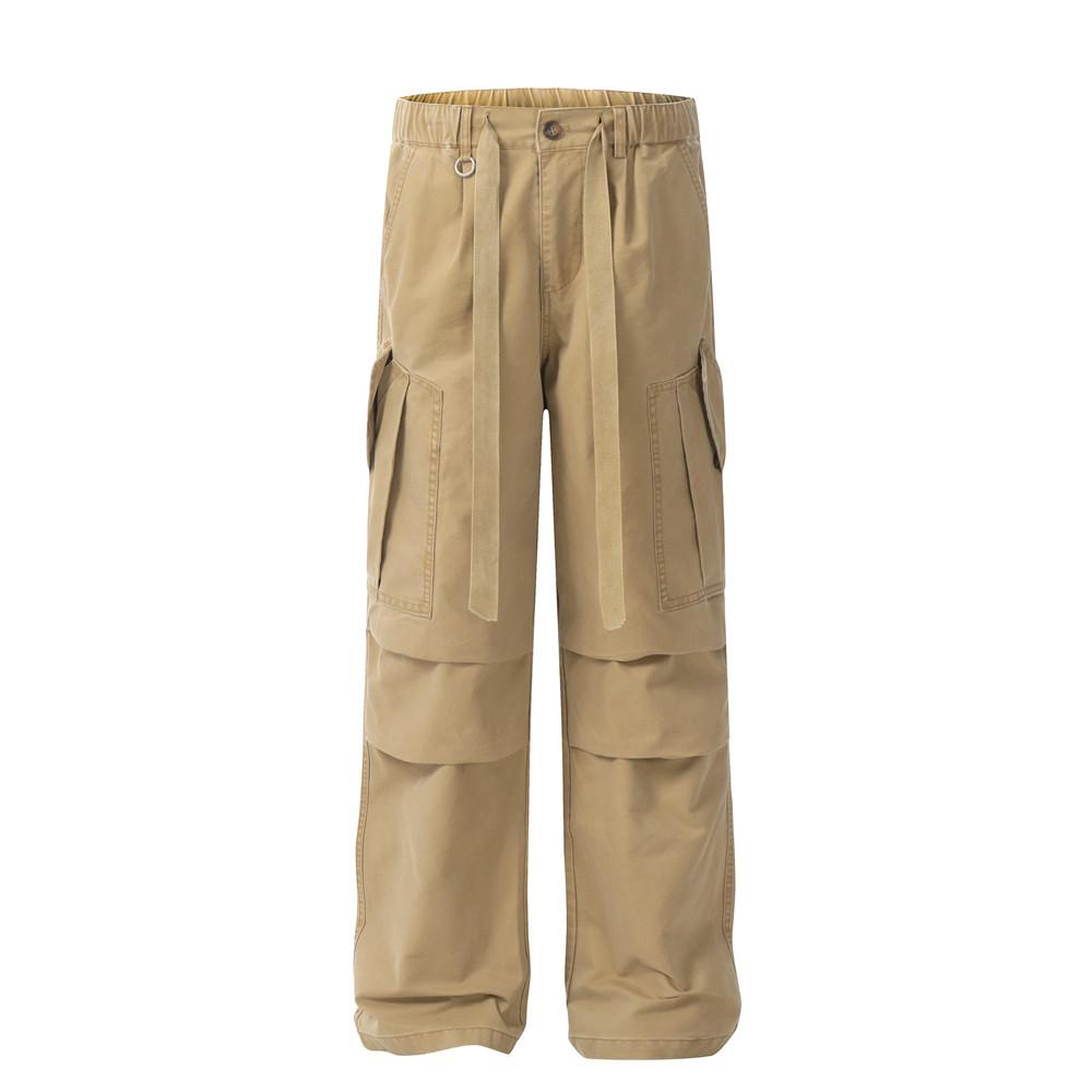 Rugged Parachute Cargo Pants  Khaki S  - VONVEX