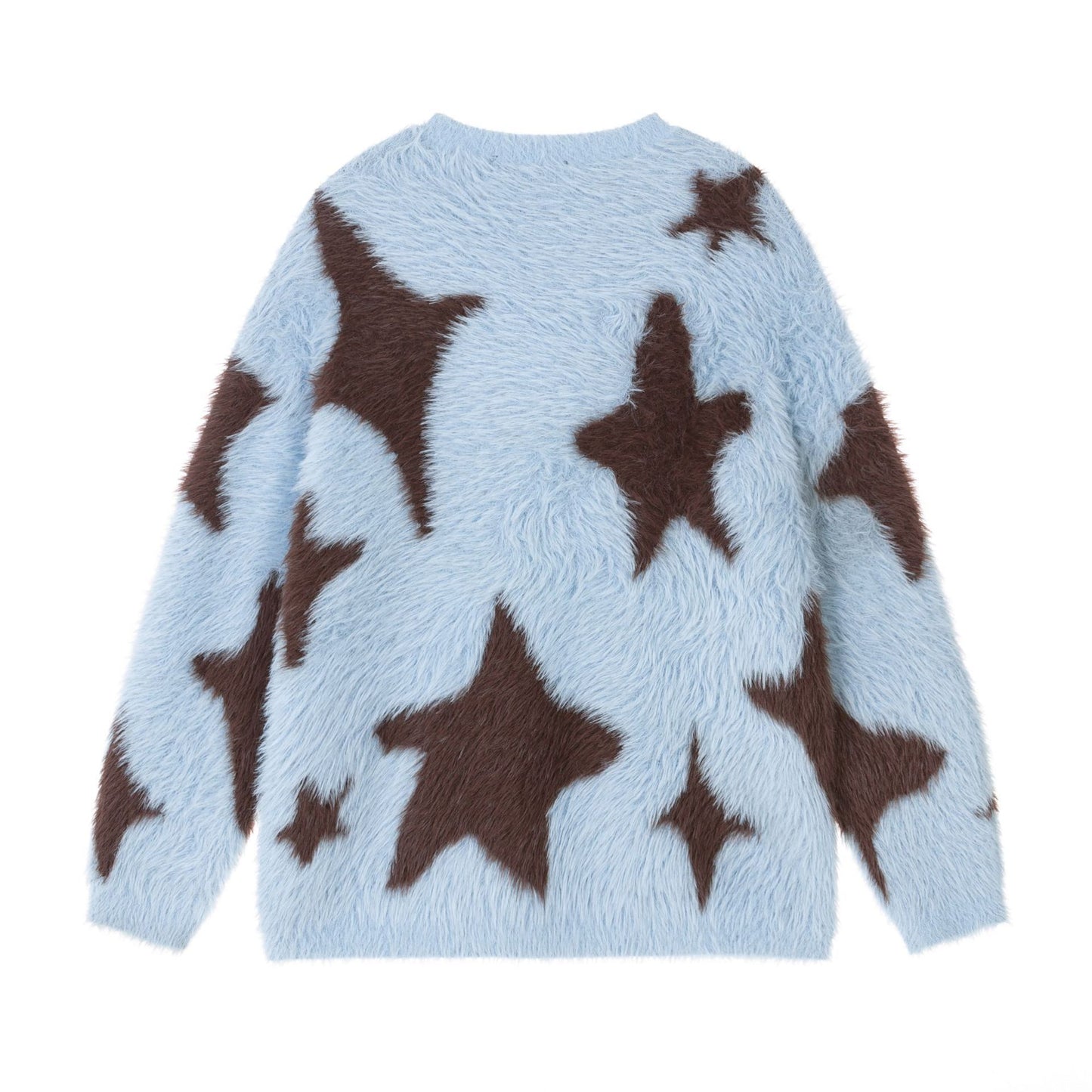 Fur Stars Knitted Sweater     - VONVEX
