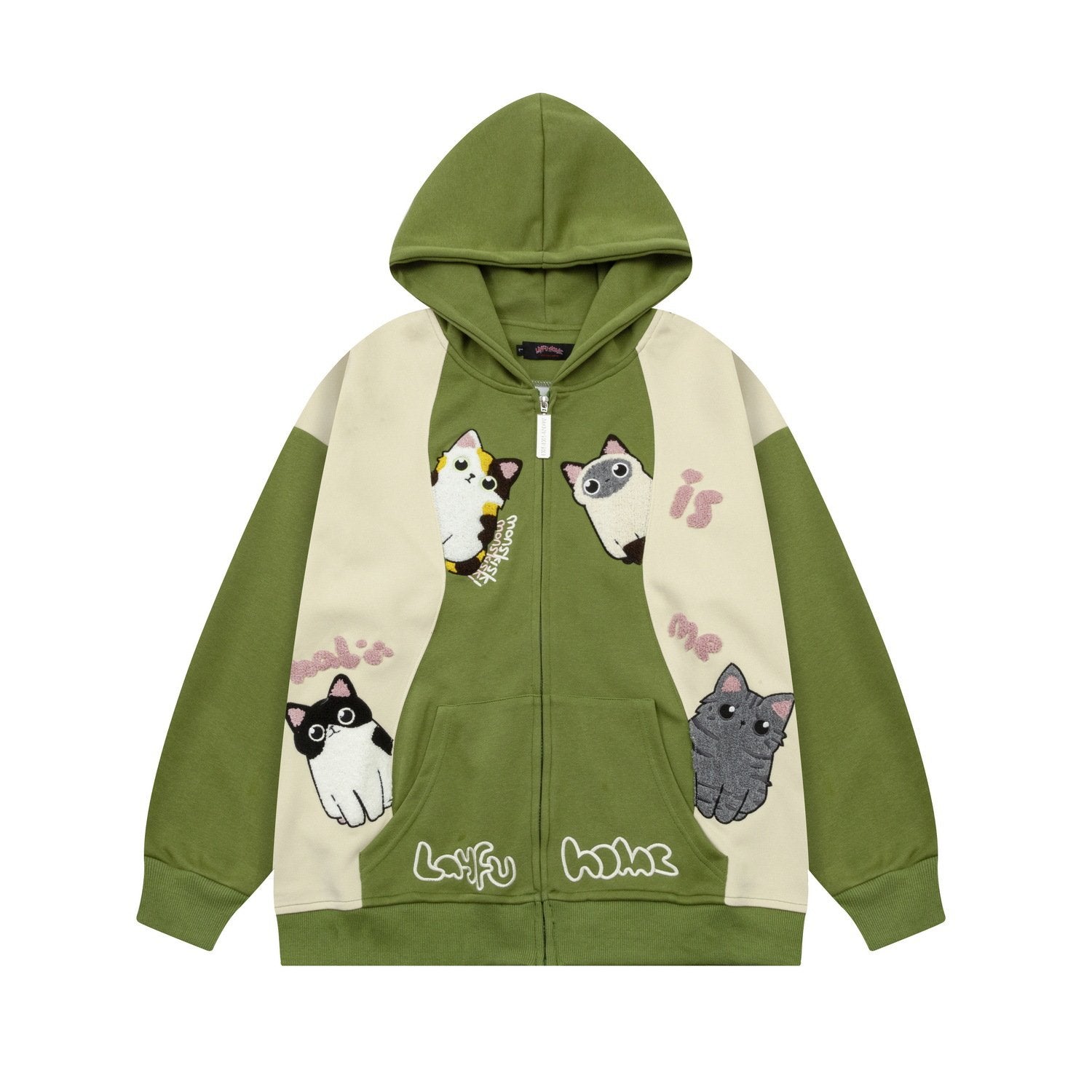Cat Haunt Hoodie  Green M  - VONVEX