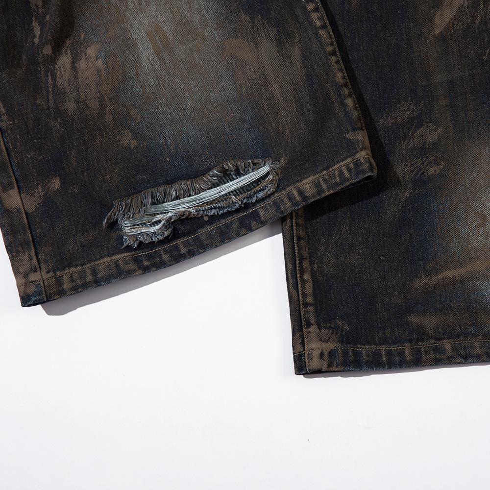 Wasted Soil Ripped Jeans     - VONVEX
