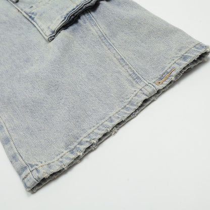 Punk Denim Cargo Pants     - VONVEX