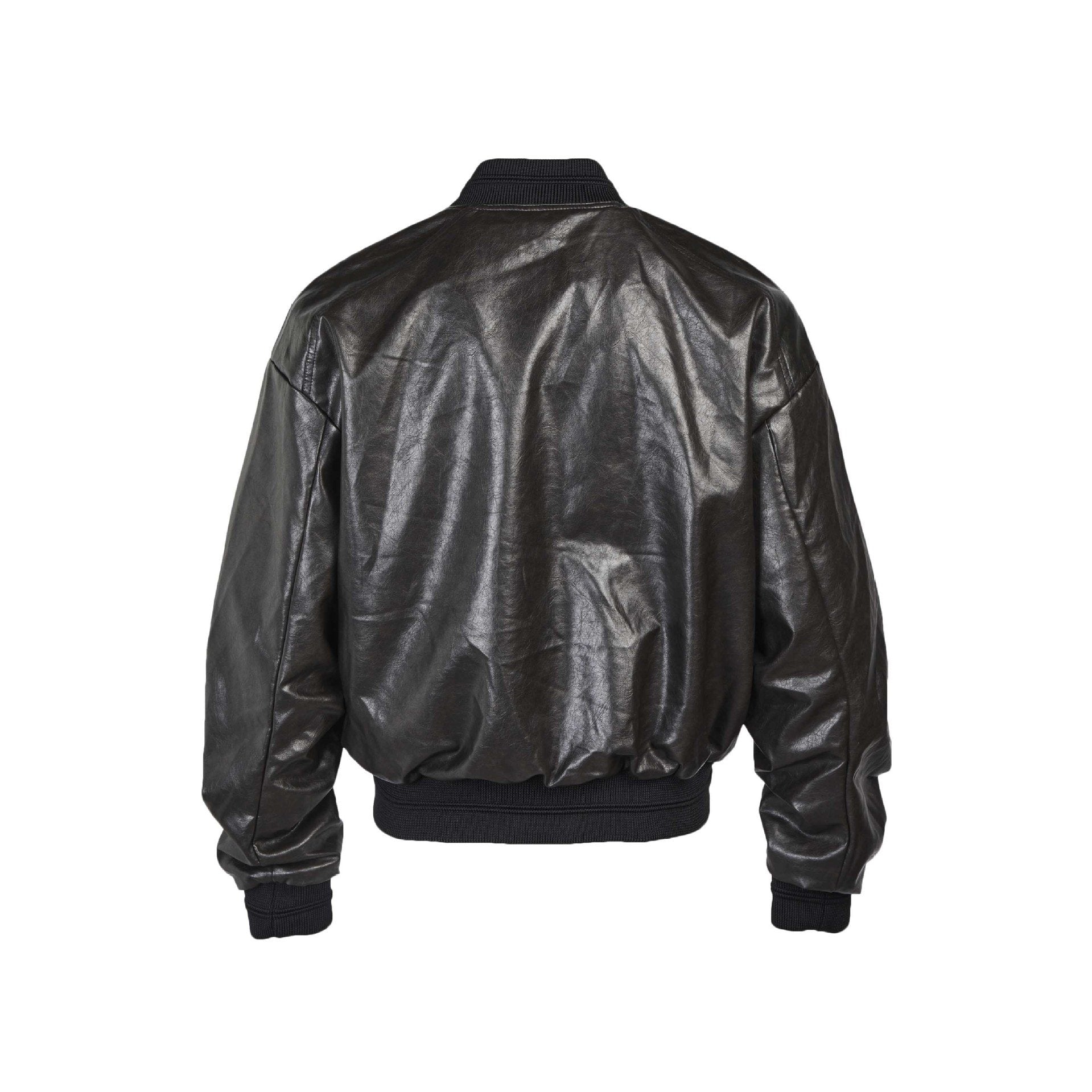 Large Pockted Winter Leather Jacket     - VONVEX