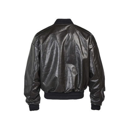 Large Pockted Winter Leather Jacket     - VONVEX