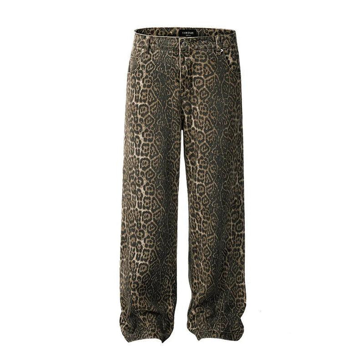 Leopard Y2K Style Loose Jeans bottom S   - VONVEX
